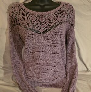 Hollister Purple Lace Knit Women's Sweater